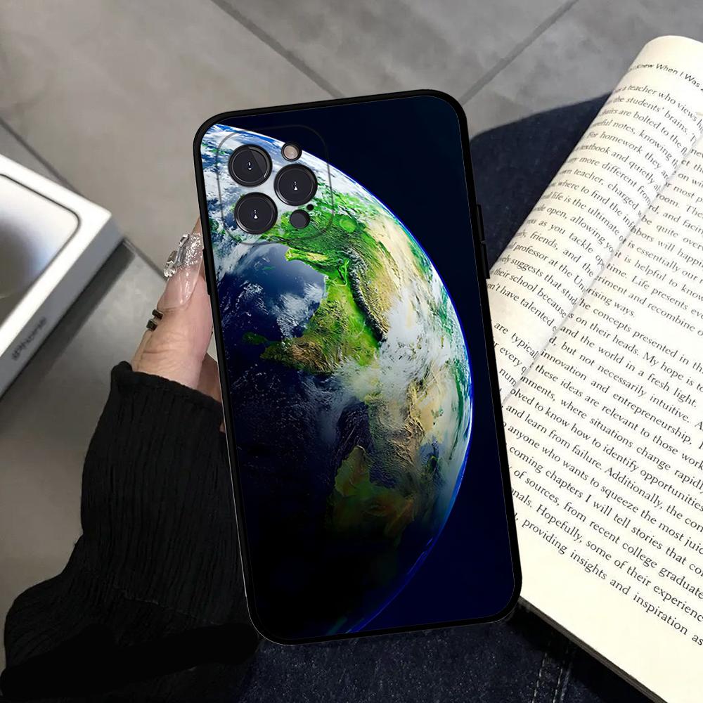 Earth Stars Space Phone Case For IPhone 16 15 14 13 12 Mini 11 Pro XS Max X XR SE 6 7 8 Plus Soft Silicone Cover