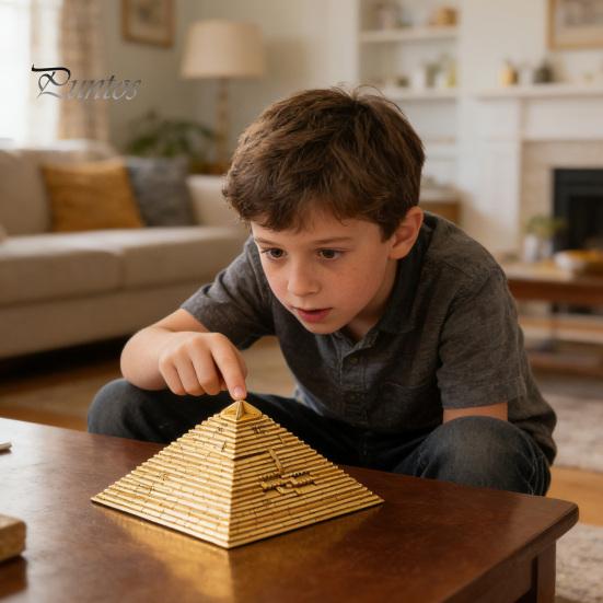 Decryption Puzzle Toy Wooden Pyramid Mystery 3D Gift Riddle Game Brain Teaser Educational for Adults Teens Christmas