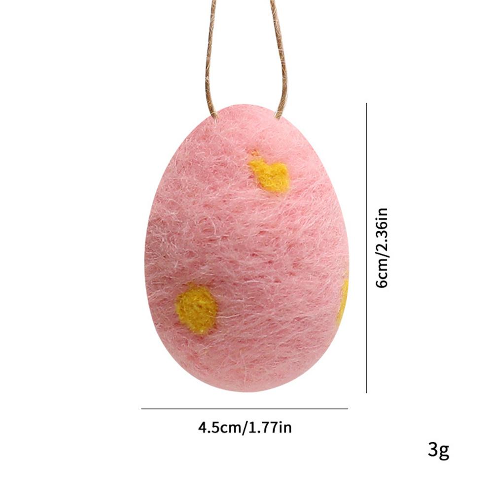 Wool Felt Foam Easter Eggs Happy Easter Hanging Ornaments Decorations Painted Flower Dot Eggs Pendant DIY Craft Gift Home Decor