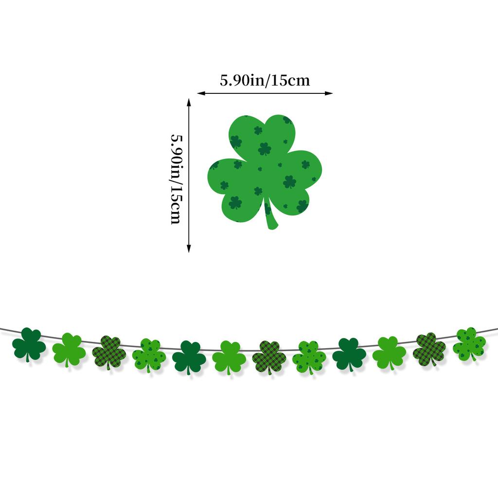 26 Irish Day Party Decoration St. Patrick'S Day Shamrock Flag Latte Spiral Set