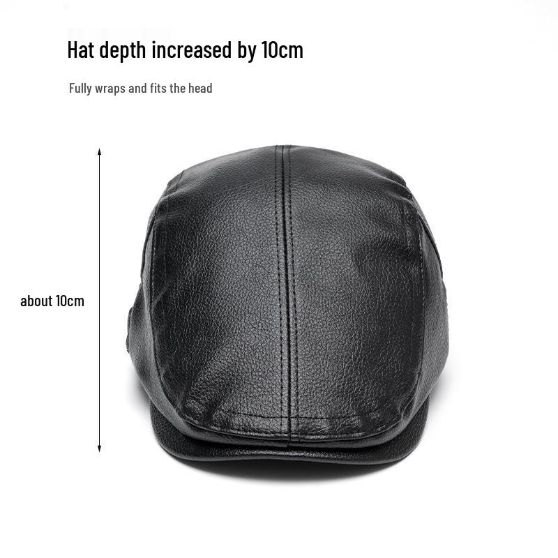 Men's Imitation Sheepskin Duckbill Cap - Stylish Korean, Middle-Aged & Elderly Newsboy Beret for Autumn/Winter.