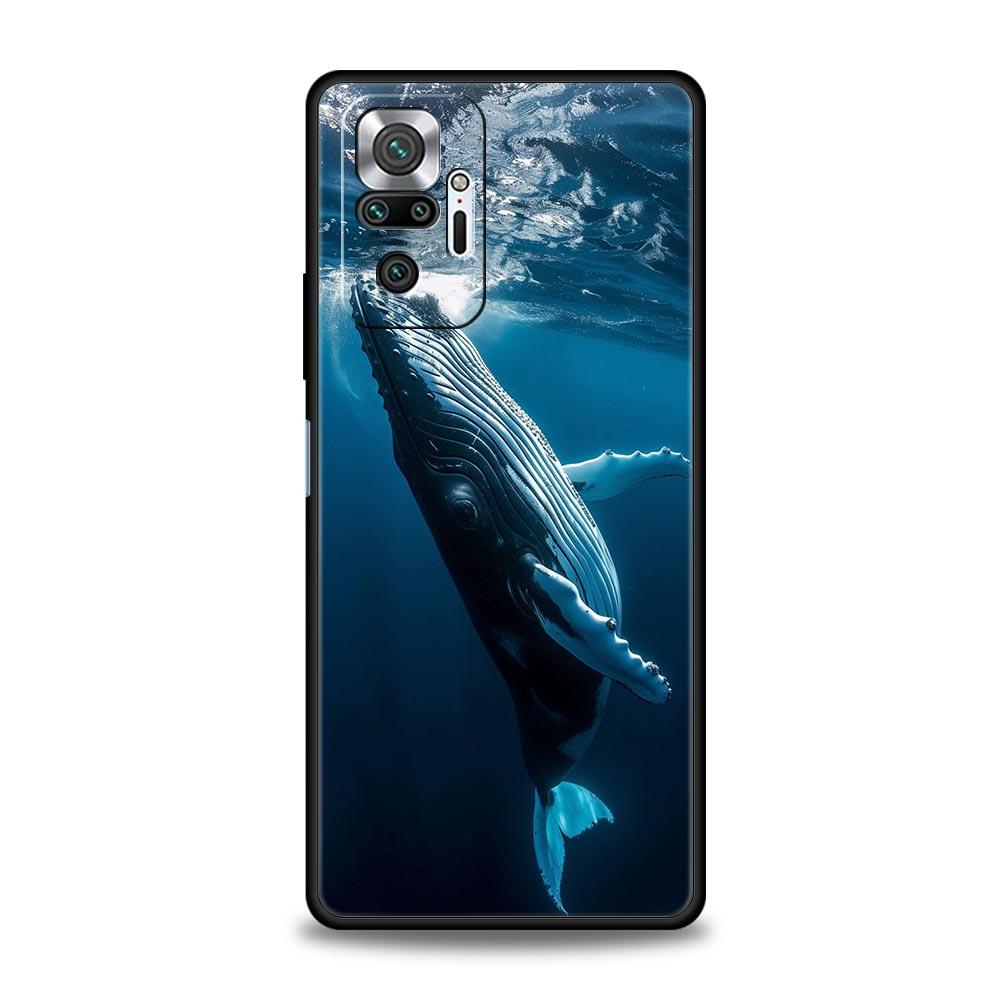 Ocean Whale Shark Swimming Phone Case For Xiaomi Redmi Note 14 13 12 5G 11 10 Pro Plus 4G 9S 9 14C 13C 12C 10C 9C 9A Soft Cover