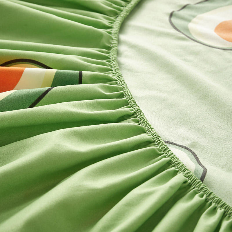 Queen Fitted Sheet King Size With Elastic Bed Cover For Double Bed Avocado Pattern Mattress Covers(no Pillowcase)