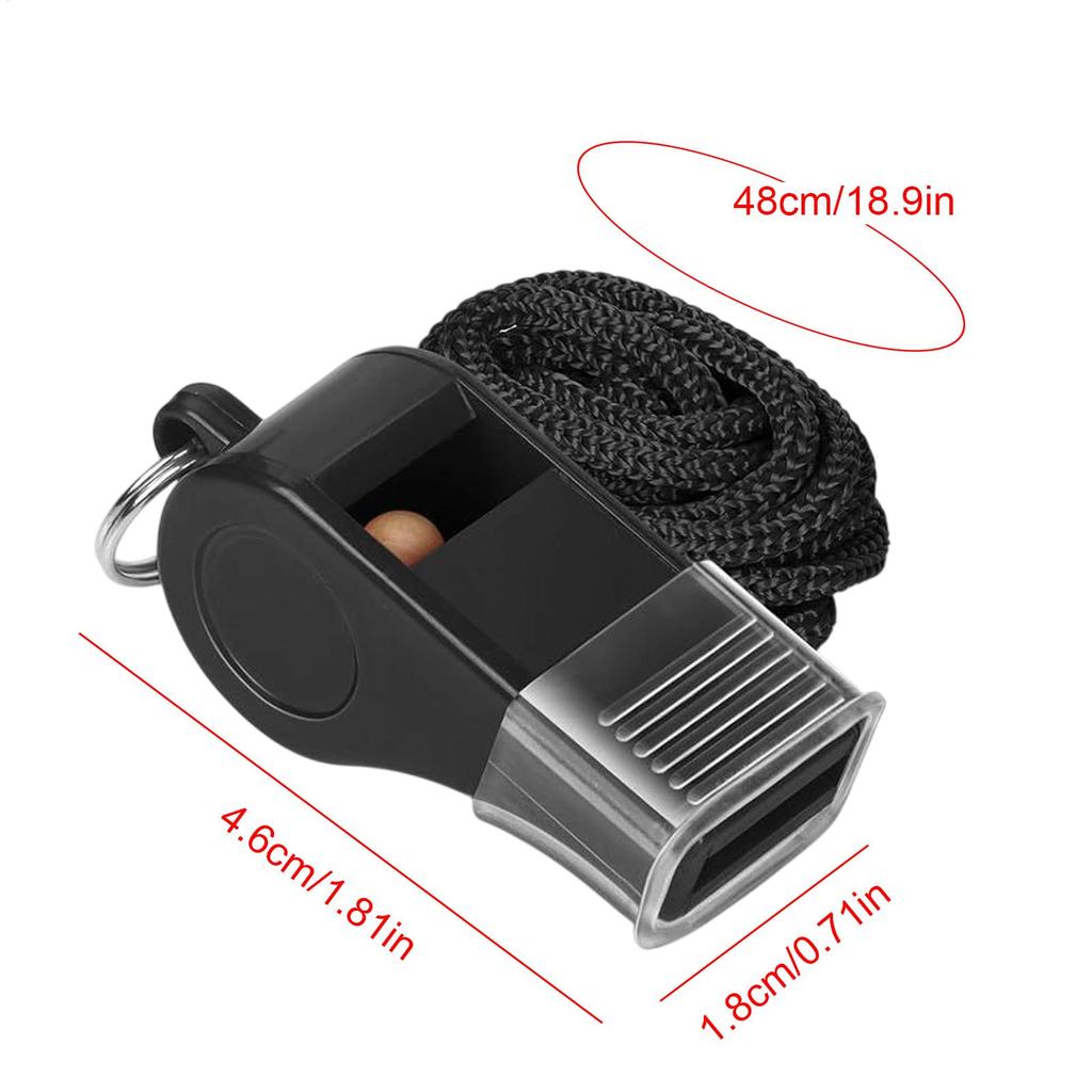 High Quality Black Whistle Referee Game Halter Whistle Outdoor Travel Hiking Whistle Suitable for Basketball Volleyball Referee