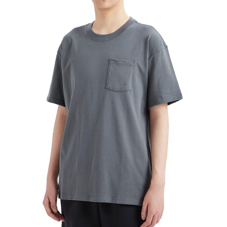 Nike T Shirts Men's Gray Crew Neck Moderate Straight Fit DD0500-060