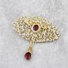 Arabische Blume Frauen Brosche Pins Gold Farbe Strass Marokko Kaftan Schmuck Arabesque Dubai Bijouxs Braut Geschenk
