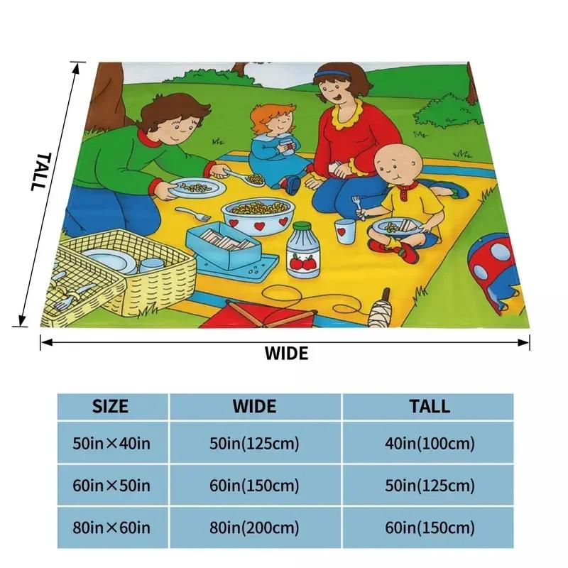 Caillou Anime Blanket Flannel Printed Cartoon Multifunction Warm Throw Blanket for Home Travel Plush Thin Quilt