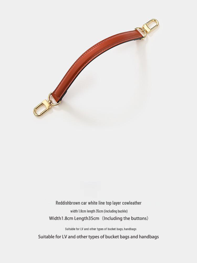 Luxury Genuine Leather Handbag Strap for LV Bucket Bags - European & American Style