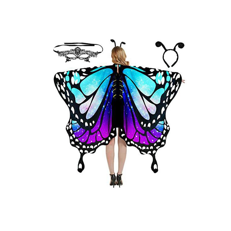 Anime Halloween Moth Wings Costume Butterfly Wings Shawl Moth Wings Cape Costume Accessory With Headband
