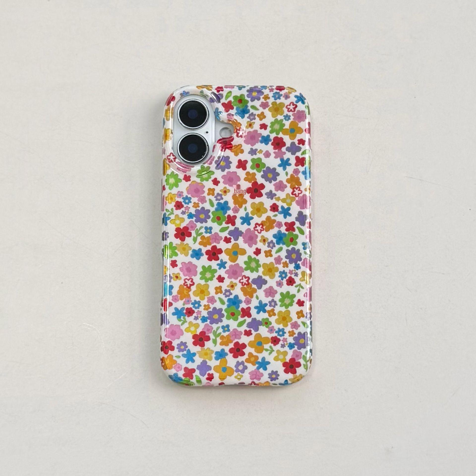 Colorful Floral Double Layer IMD Protective Case for iPhone 17/16/15 Pro Max (Female) iPhone 14 Pro