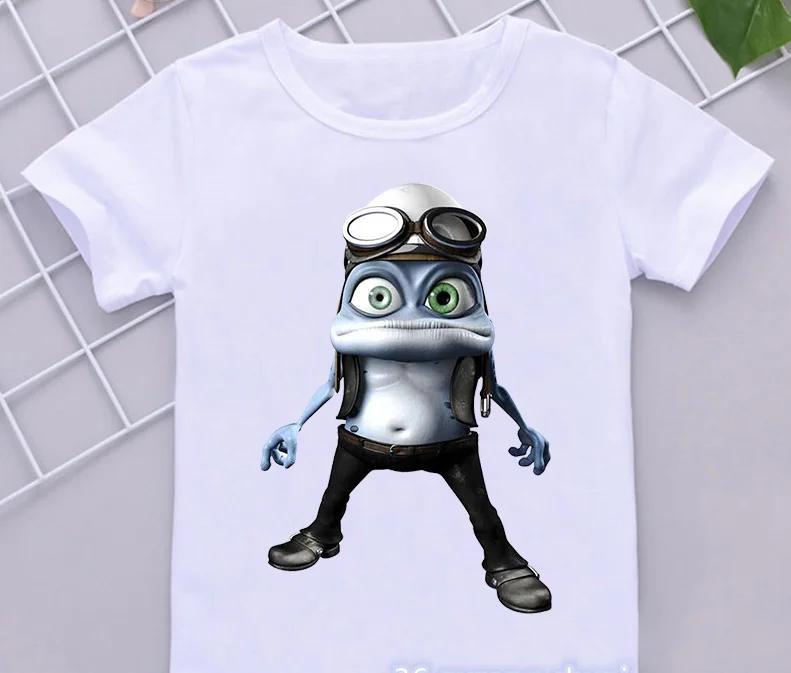 Vtipná trička pro kluky Nové Crazy Frog Anime Kreslený Potisk Dětská trička HipHop Oblečení Bílé Krátký Rukáv Trička Top