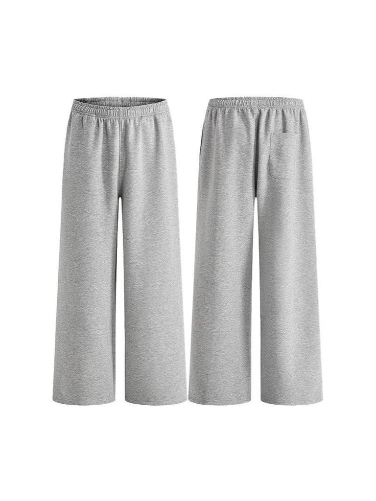 LKTM Unisex Grey Casual Wide-Leg Sweatpants