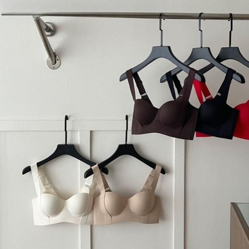 Women's Seamless Wireless Push Up Bra Anti Sagging Lift Side Support Wide Strap Comfort Half Cup Bra