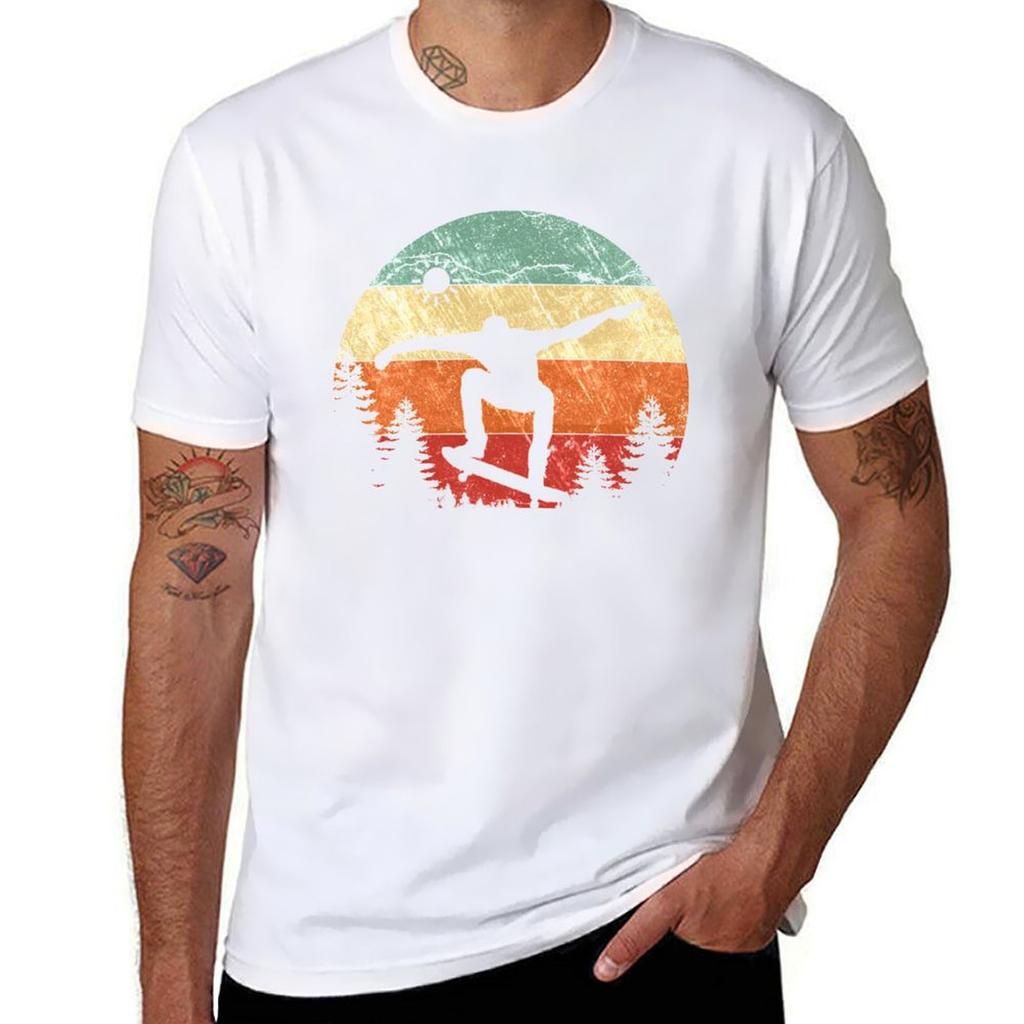 Trick Move Retro Vintage Skateboarder Skater Love Tshirt Modern Print Casual Tshirt
