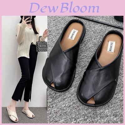 Elegantes Cómodos Chanclas de Verano para Mujer sin Cierre Punta Cerrada en Marrón Beige Negro