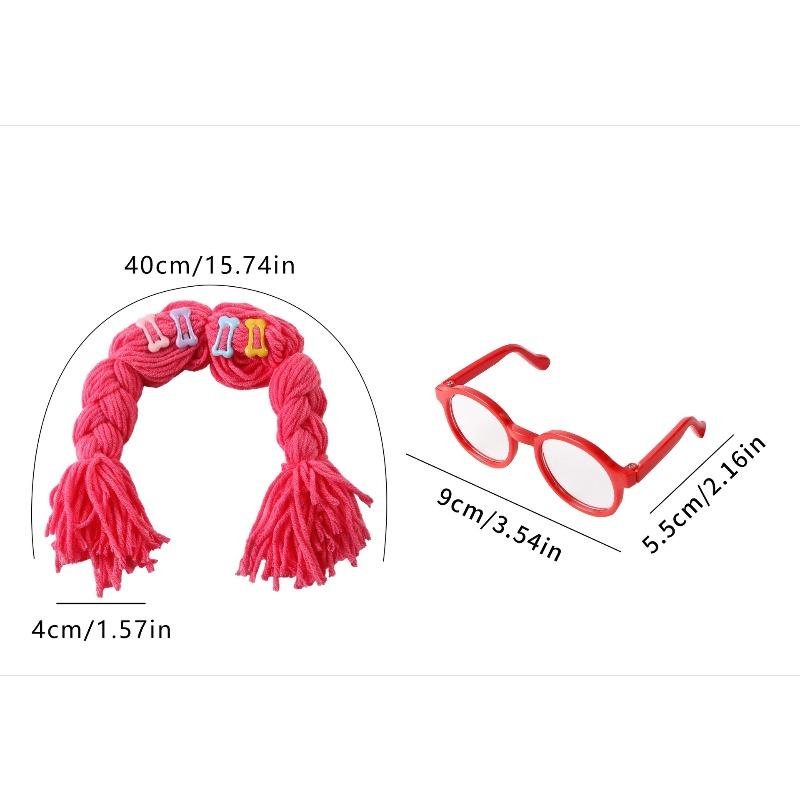 Pet hat wig glasses combination set, party dopamine color scheme funny jewelry pet supplies