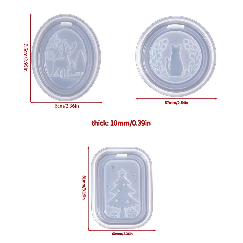 Listing Pendant Mold Silicone Epoxy Molds Christmas Ornament Casting Molds DIY Crafts Making Tools Home Decorations