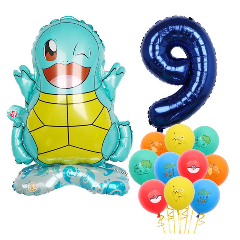 Standing Pokémon Pikachu Squirtle Child Elf Birthday Aluminum Film Printing Latex Balloon Gift