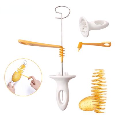 Spiralschneider für Kartoffeln, Drehen, Kartoffel- und Gurkenhobel, manuelles Gemüseschneidemesser, Reibe, Spiralschneider, Grill-Küchenhelfer
