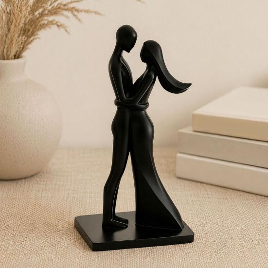 Couple Figurine, 3D Printed Hugging Couple Statue, Modern Romantic Sculpture for Living Room, Bedroom, Office, Shelf, Table Decor