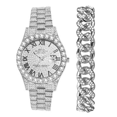 Watch Bracelet Diamond 2 Piece Roman Alphabet Analog Calendar Waterproof Quartz Watch Simple Stylish Fashion Accessory Birthday Anniversary Christmas