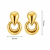 European & Korean Elegant Simple Round Stud Earrings - Circle Design, Stainless Steel