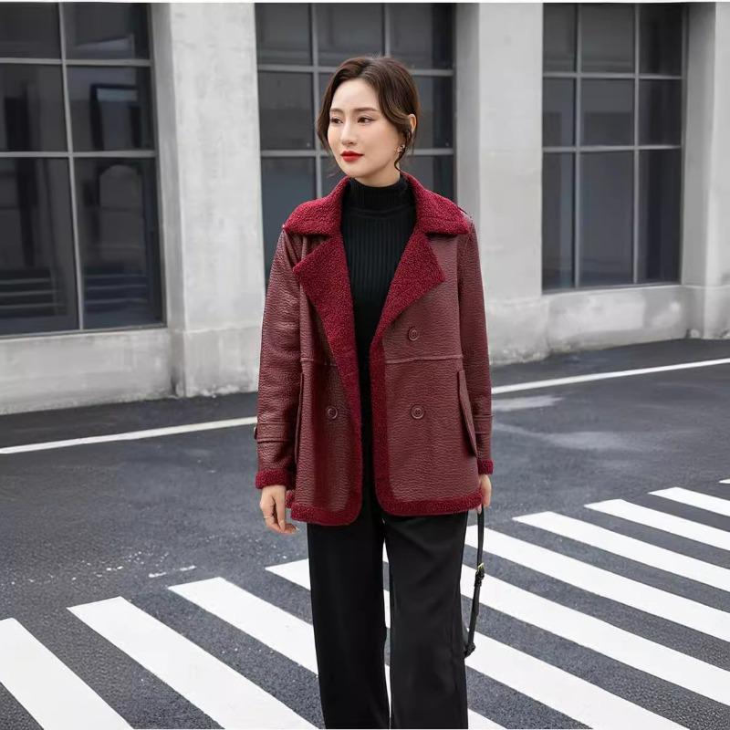 Lederjacke Frühling und Herbst Damenlederjacke Koreanischer Stil PU-Lederjacke locker kurz Motorradlederjacke