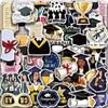 50PCS Graduation Season Stickers Students Graduation Celebration Cups Computer Cell Phone Decoration Waterproof Stickers