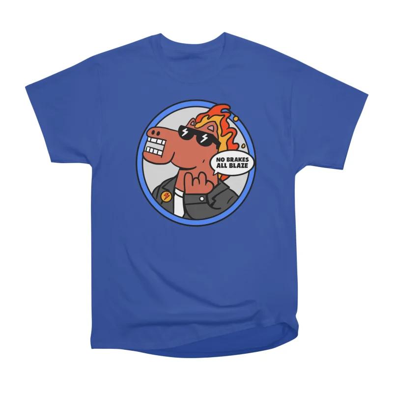 

Men Casual Shirts Short Sleeves NO BRAKES ALL BLAZE Tees Oversized T-shirts XXXL синій