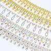 10Yards Rhinestone Tassel Sparkle Diamond Crystal Rhinestone Chain Clothing Bag Trim DIY Arts Crafts Wedding Gift Decoration