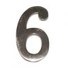DOOR NUMBERS FROM 1 TO 9. 10cm. CHOOSE NUMBER AND FINISH. NUMBER SIX MATT NICKEL FINISH