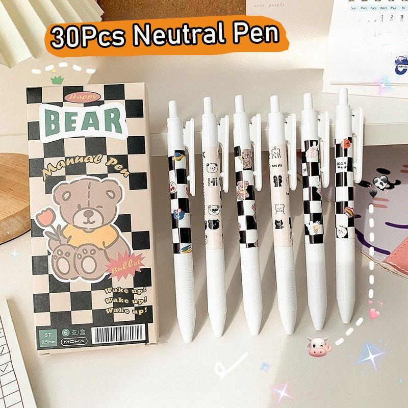 

1Pc Retro Bear Neutral Pen Set 0.5mm Ballpoint Black Color Ink for Writing Office School Student Supplies Random style1Pc