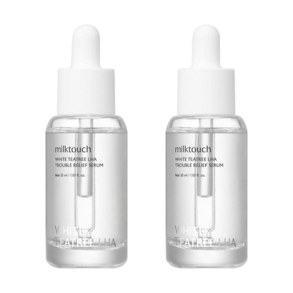 Milk Touch White Tea Tree Centella LHA Calming Serum Clarifying Pores Treatment Twin Pack 30ml x 2ea