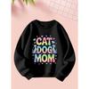 A Trendy Casual Round-Neck Sweatshirt for Girls, Perfect for Autumn And Winter, Featuring Stylish Sports Prints