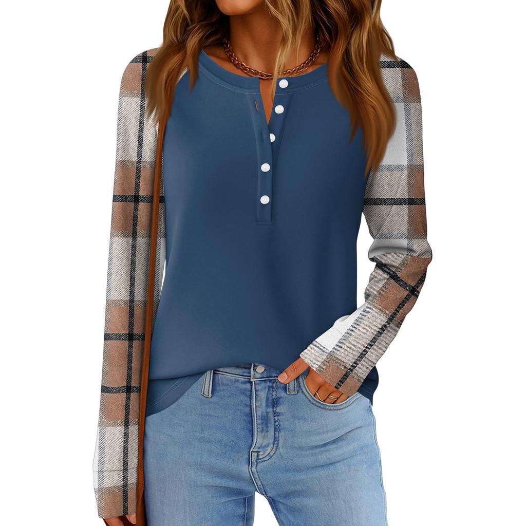 Women's Fashion  Loose Long Sleeve Round Neck Casual Top