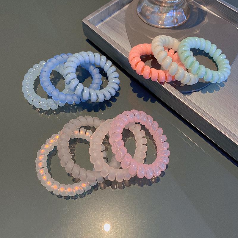 Candy color super fairy phone line hair band female simple rubber band headband Internet celebrity same style tied hair head