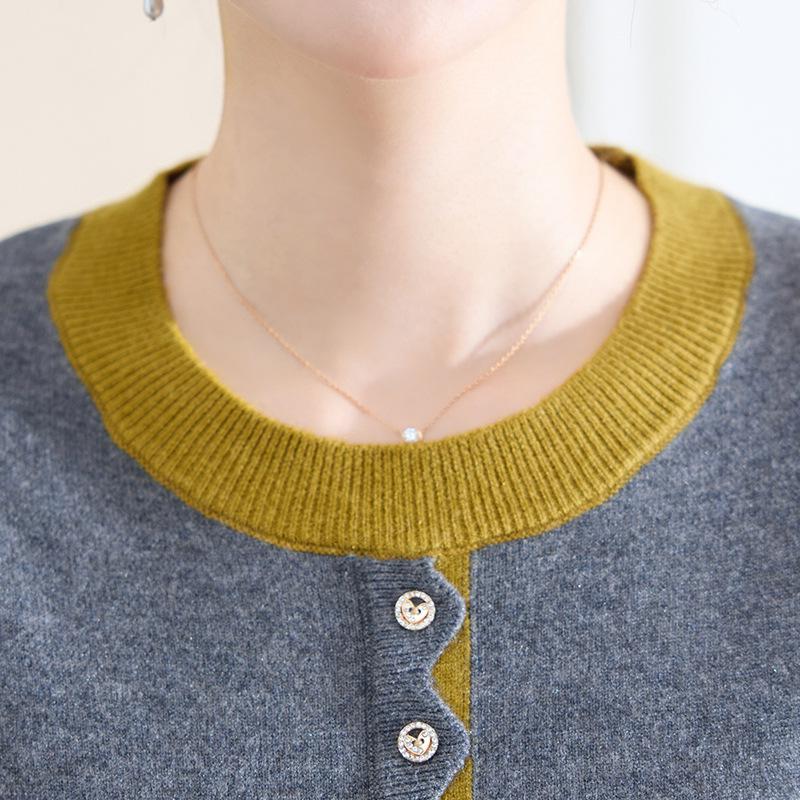 Stylish Round Neck Pullover Knit Top for Moms - Spring/Autumn 2026 Edition