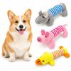 Pet Plush Sound Toy with Animal Shapes, Striped Pig Elephant and Duck Designs for Play and Entertainment