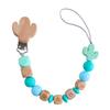 Handgefertigt Personalisierte Name Kaktus Schnullerclips Ketten Silikonperlen Personalisieren Säugling Chupetero Zahnung Personalisiert Geschenk