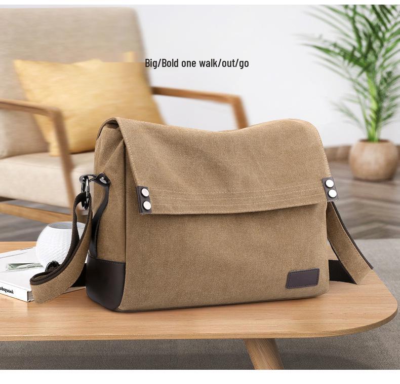 Men's Large Capacity Lightweight Canvas Crossbody Bag