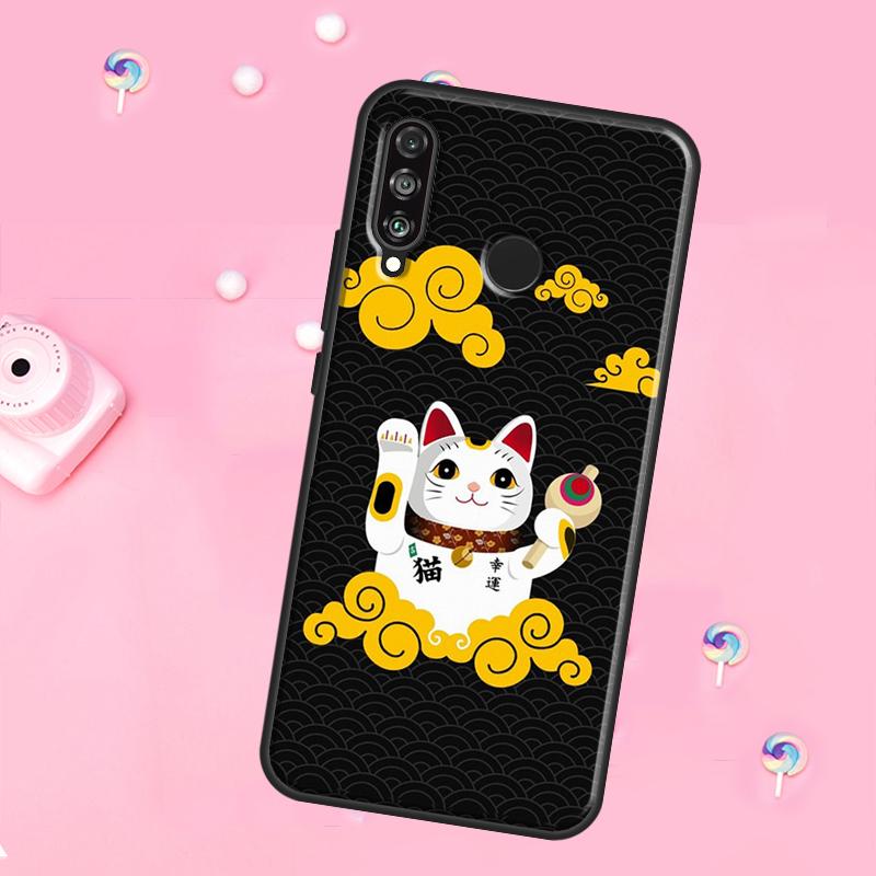 Japanese Lucky Cat Art For Huawei Nova 12s 12i 8i 11i 9 10 SE Y60 Y70 Y90 Y72 Y73 Y61 Y91 P60 Pro P30 P40 Lite Case