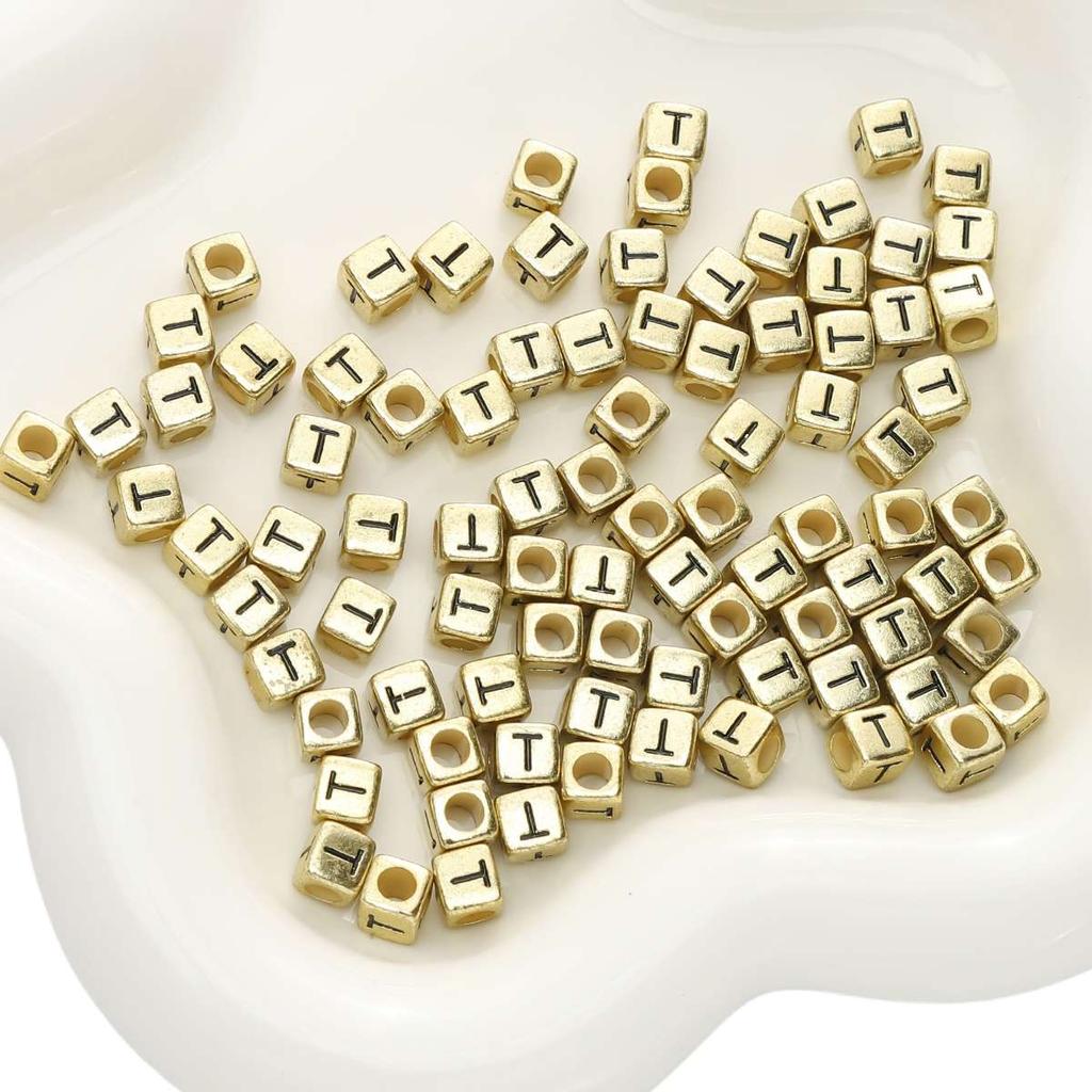 50 pz 6mm Cubo Quadrato Acrilico Fai da Te Perline Lettere Alfabeto A-Z Lettere Inglesi Per Braccialetto Collana Gioielli