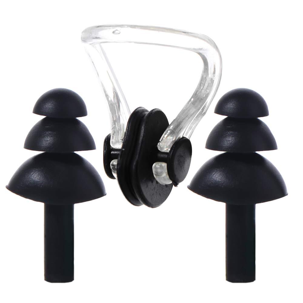 Wasserdichter Schwimm-Ohrstöpsel Nasenklammer Weicher Nasenschutz-Clip Silikon Lärm-Ohrstöpsel Baden