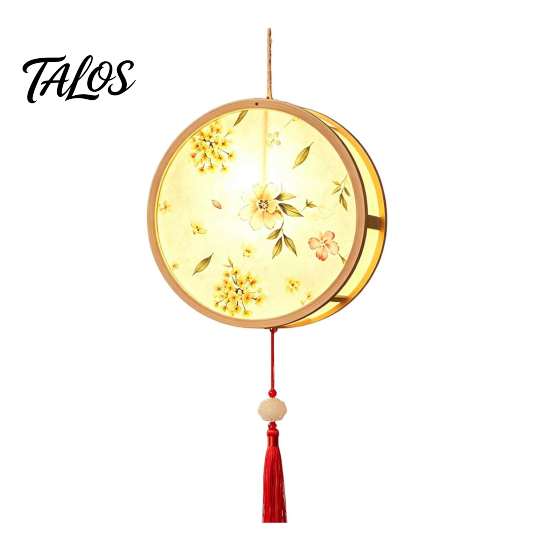 Handmade Paper Lantern Craft DIY Chinese Ancient Style Kit, Light Up Handheld with LED String & Quaint Wooden Frame Tassel, Rabbit Butterfly Lotus Fan