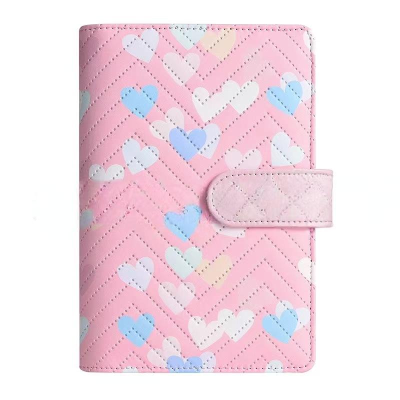 A6 PU-Leder Binder Economy 6-Ring Notizbuch, Stilvolles Design, Persönlicher Notizbuch-Binder Einband, Kann zur Aufbewahrung von Bargeld-Budget verwendet werden