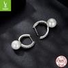 S925 Silver Moissanite Bead Ear Buckle Women'S, Premium Sterling Silver Earrings Earrings