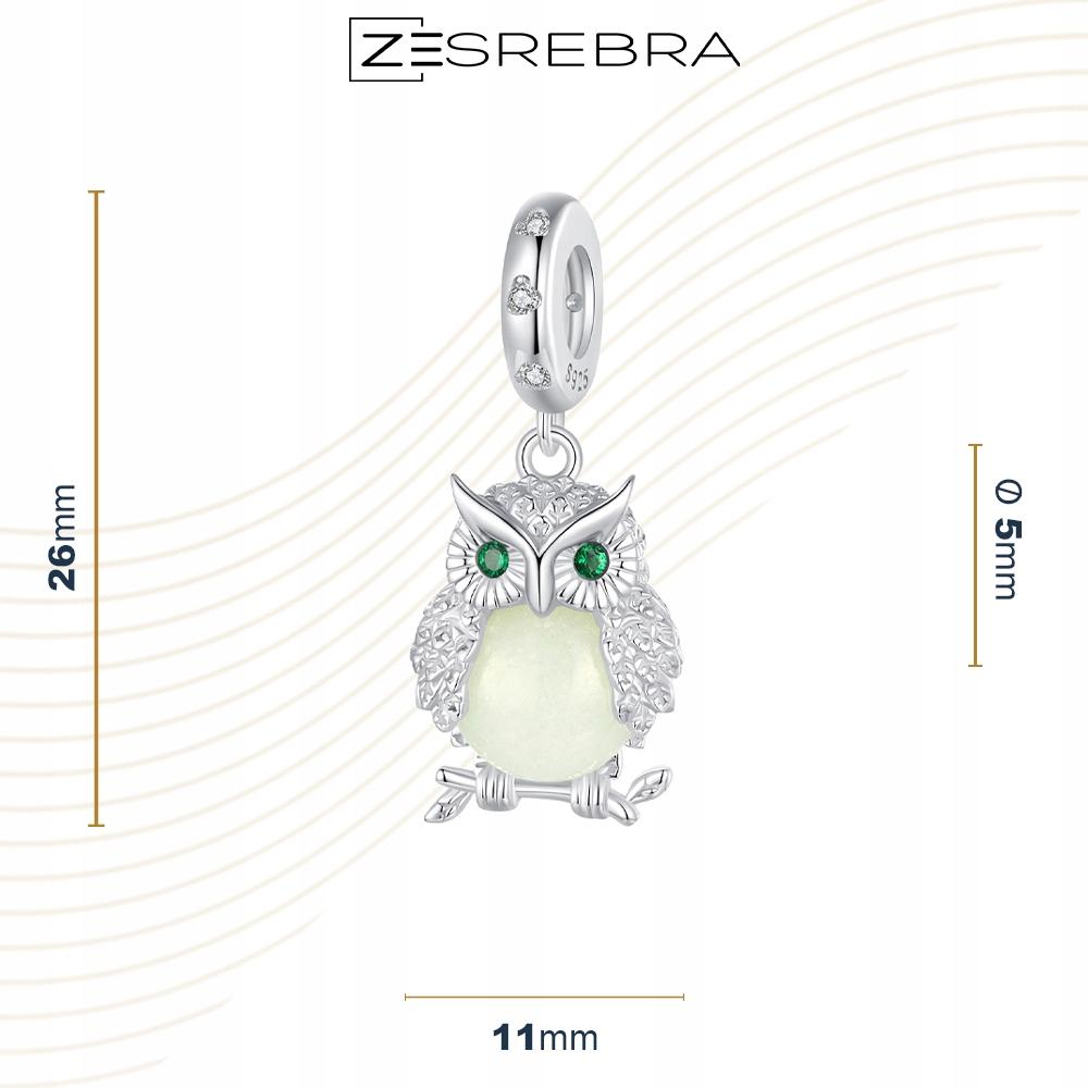 Charms Glowing Owl Fluo Pr 925 Pendant Bead Owl Wisdom
