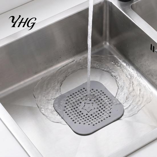 Anti Odor Drain Seal 2PCS Square Cover for Shower Floor, TPR Hair Catcher Filter Stopper, Detachable Deodorizer Pad Bathroom Kitchen And Laundry Room