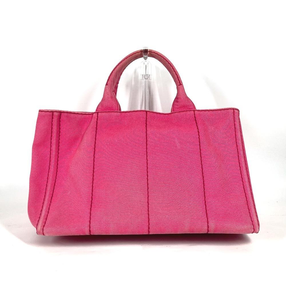 PRADA Canapa logo Bag Shoulder Bag Tote Bag Canvas pink