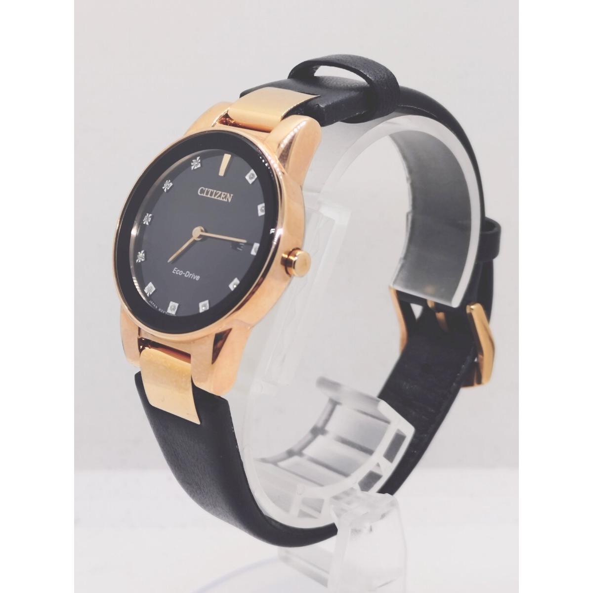 Citizen CITIZEN Eco Drive J015-S097371 Date Black Dial Solar Used Operation Item Leather Belt